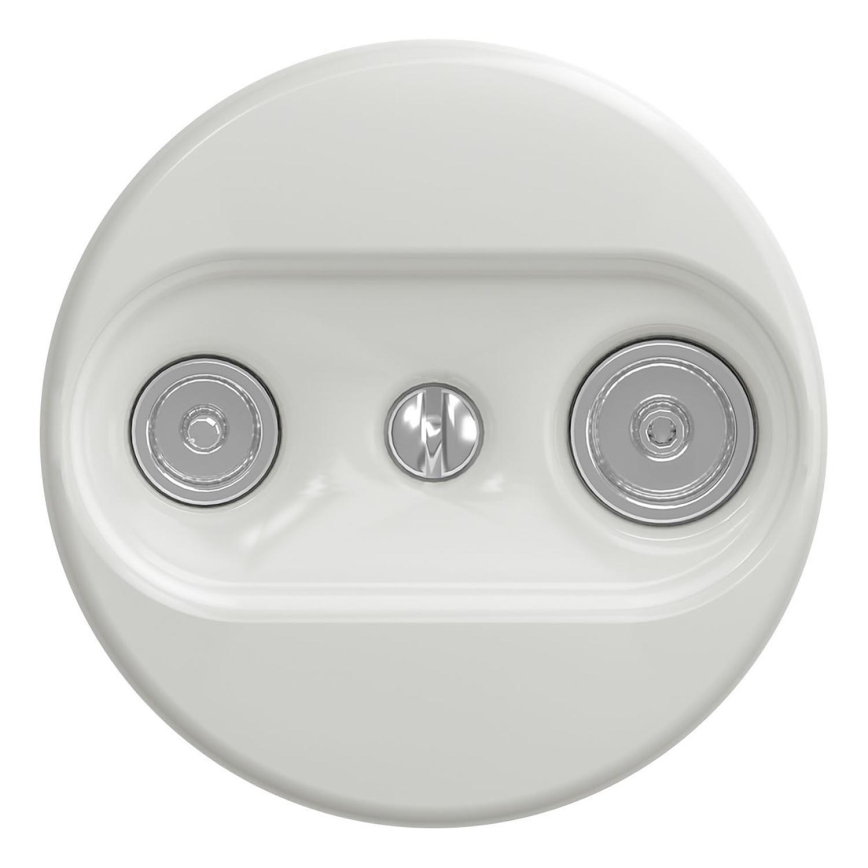 Kliklap - Retro TV+R priključnica za sudionike (serijska) bez okvira bijela