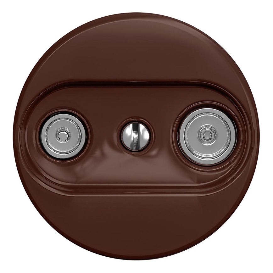 Kliklap - Retro TV+R priključnica za sudionike (serijska) bez okvira smeđa