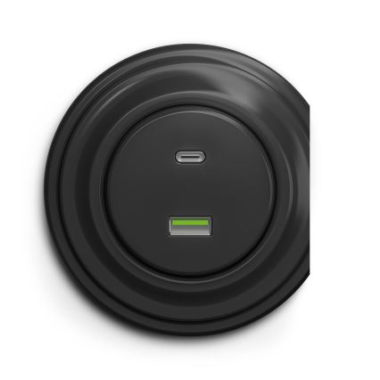 Kliklap - Retro USB utičnica A+C antracit