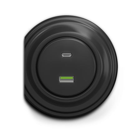 Kliklap - Retro USB utičnica A+C antracit