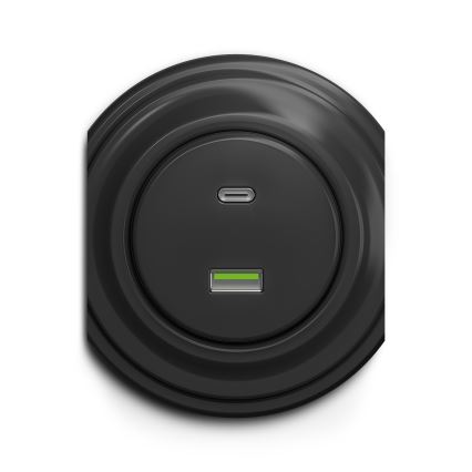 Kliklap - Retro USB utičnica A+C antracit