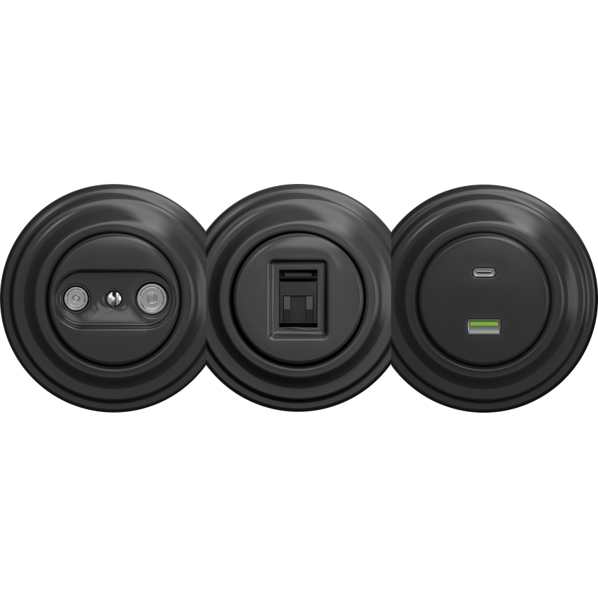 Kliklap - Retro USB utičnica A+C bez okvira antracit