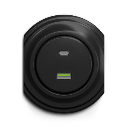 Kliklap - Retro USB utičnica A+C crna