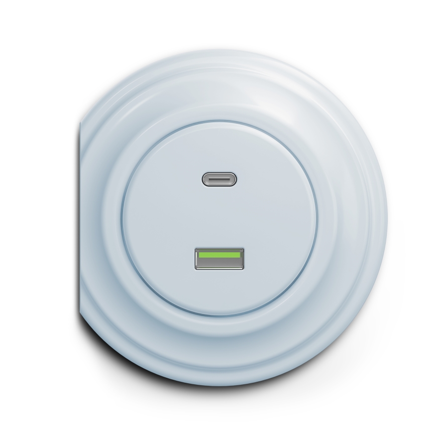 Kliklap - Retro USB utičnica A+C plava