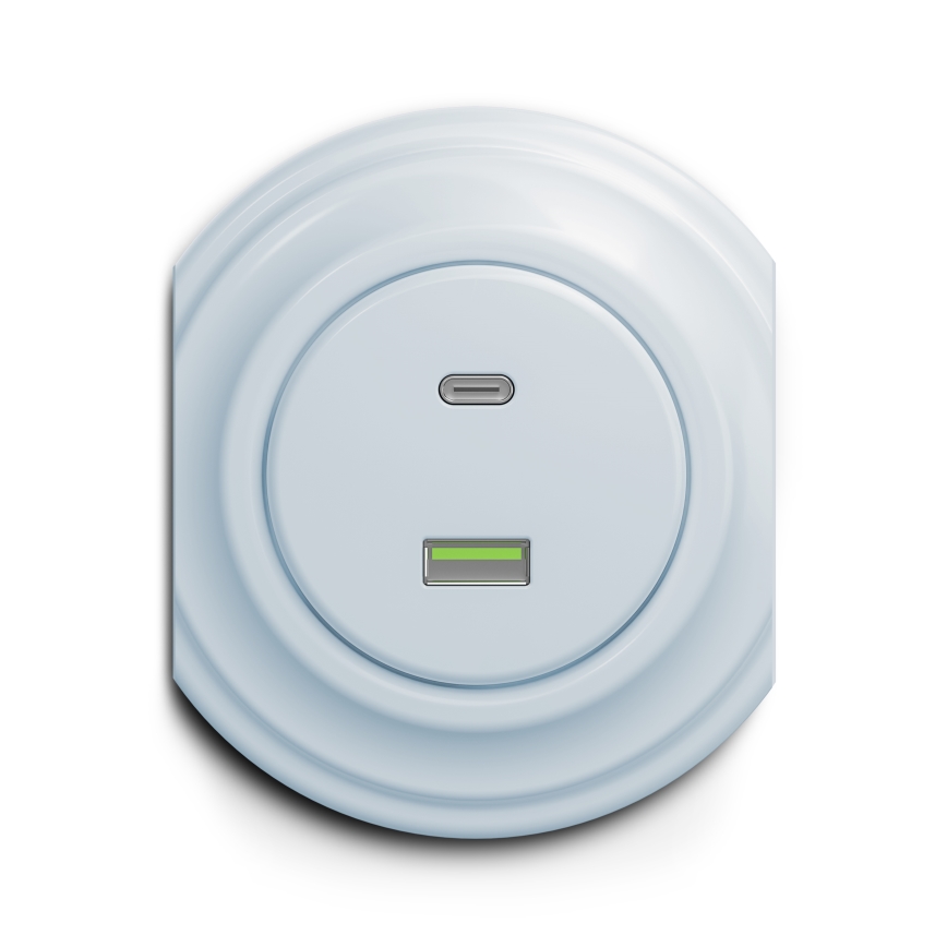 Kliklap - Retro USB utičnica A+C plava