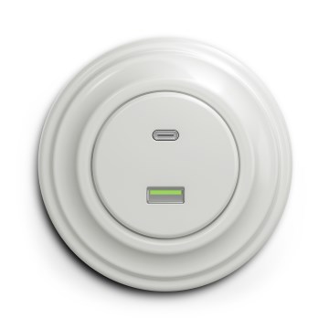 Kliklap - Retro USB utičnica A+C s bijelim okvirom