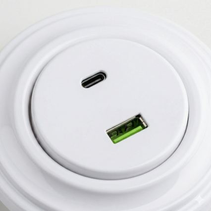 Kliklap - Retro USB utičnica A+C s okvirom snježno bijela