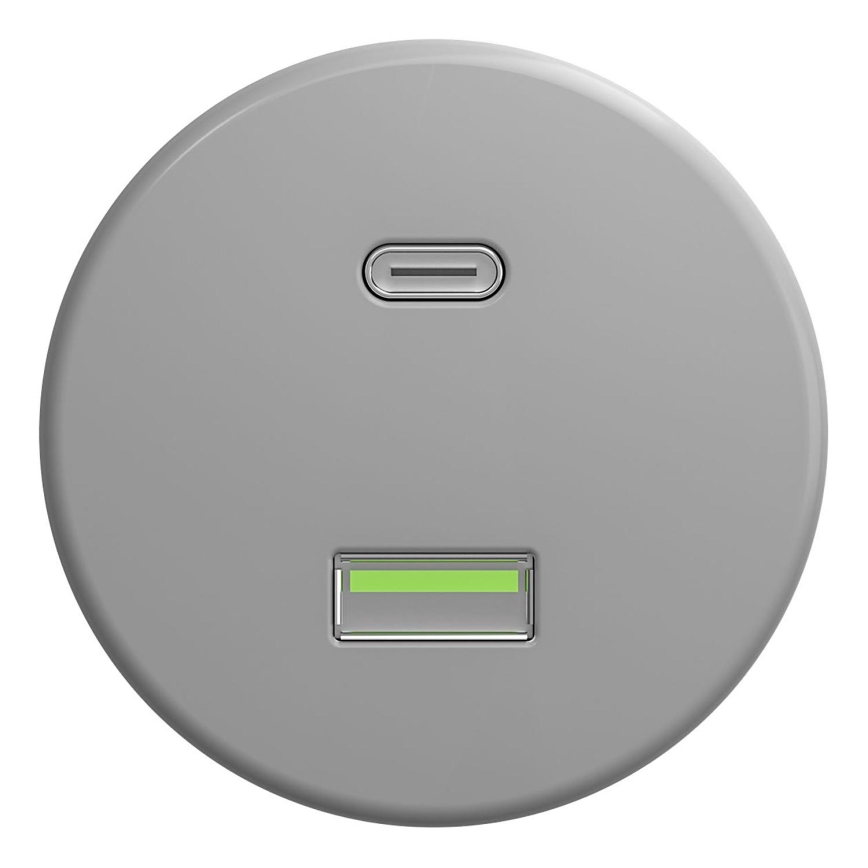 Kliklap - Retro USB utičnica A+C siva