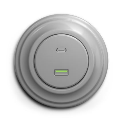 Kliklap - Retro USB utičnica A+C siva