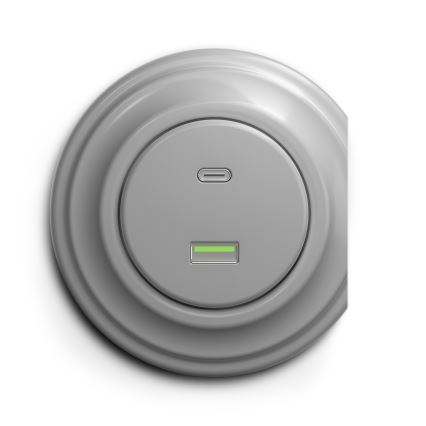 Kliklap - Retro USB utičnica A+C siva