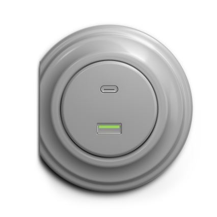 Kliklap - Retro USB utičnica A+C siva