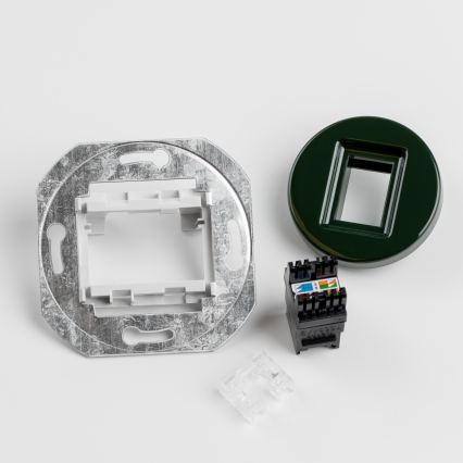 Kliklap - Retro utičnica za podatke s okvirom, zelena