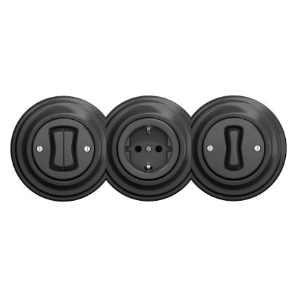 Kliklap - Retro kućna utičnica bez okvira SCHUKO 230V/16A antracit