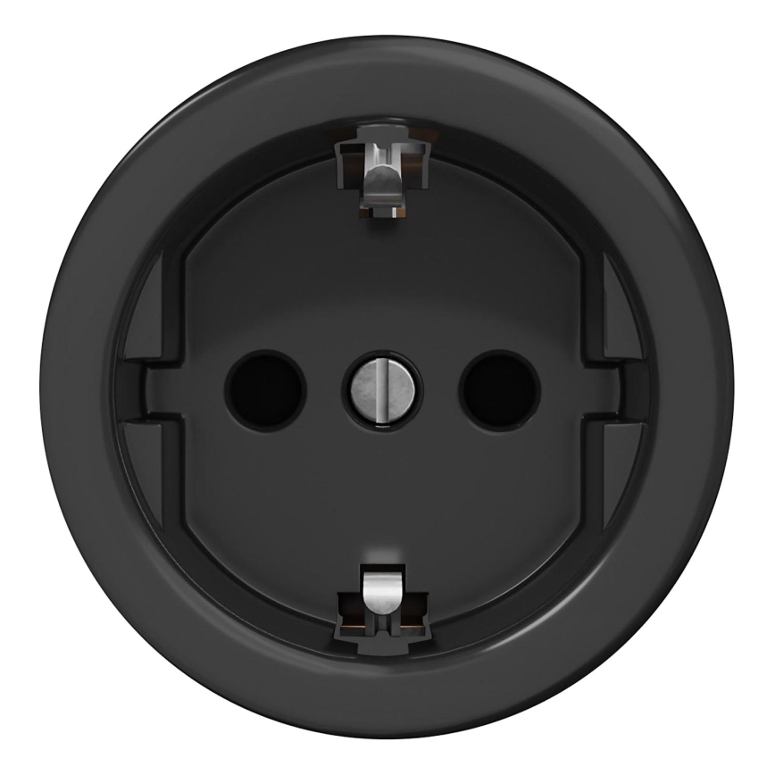 Kliklap - Retro zidna utičnica bez okvira SCHUKO 230V/16A crna