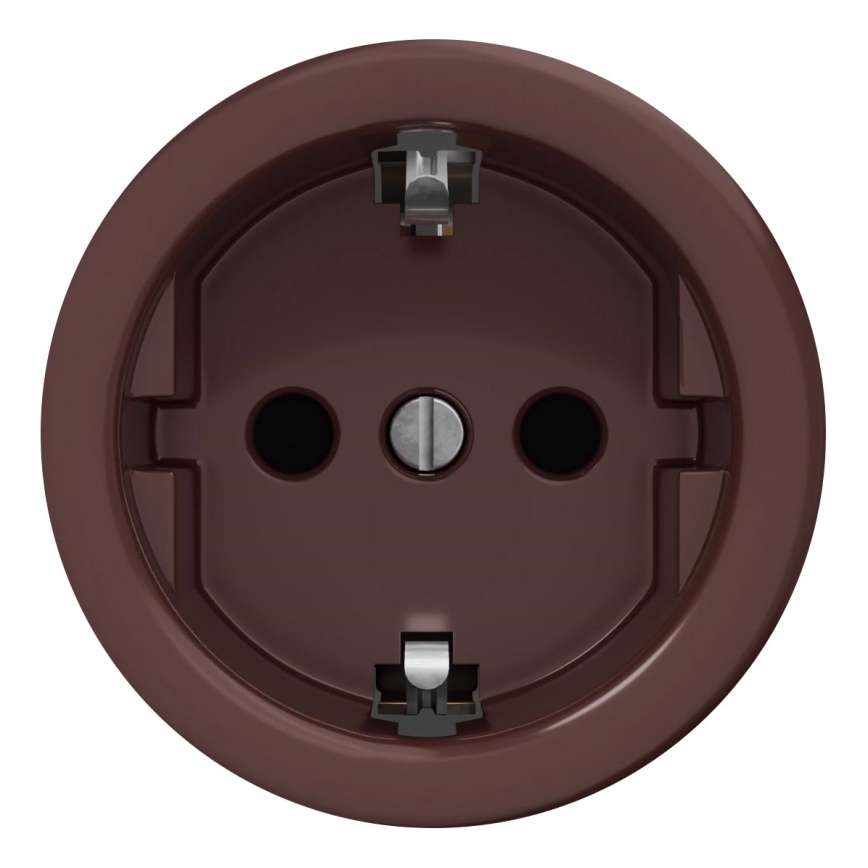 Kliklap - Retro zidna utičnica bez okvira SCHUKO 230V/16A, smeđa