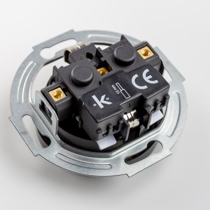 Kliklap - Retro zidna utičnica s okvirom SCHUKO 230V/16A crna