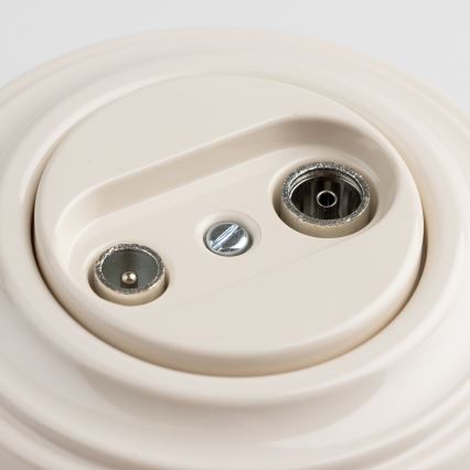 Kliklap - Retro zidna utičnica za TV+R (krajnja) s okvirom, bež