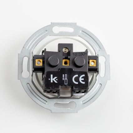 Kliklap - Trostruka retro kućna utičnica s okvirom 230V snježno bijela