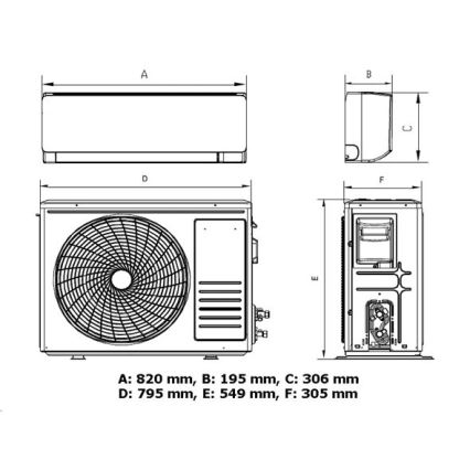 Klima uređaj 12K V1 3,65 kW 12000 BTU Wi-Fi Tuya bijela + daljinski upravljač