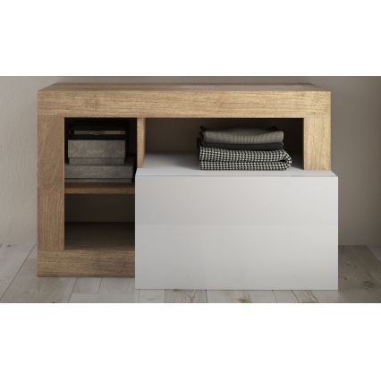 Klupa LENOR 91x209 cm bijela/smeđa