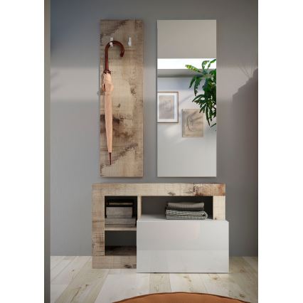 Klupa LENOR bijela/smeđa