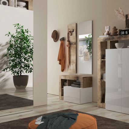 Klupa LENOR bijela/smeđa