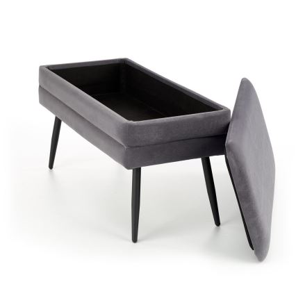 Klupa s prostorom za pohranu VELVA 37x78 cm siva