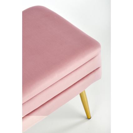 Klupa s prostorom za pohranu VELVA 37x78 cm ružičasta/zlatna