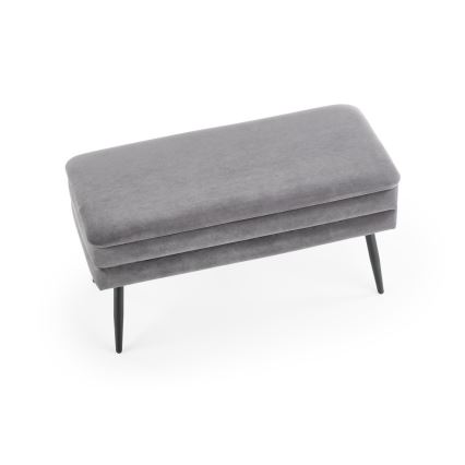 Klupa sa skladišnim prostorom VELVA 37x78 cm siva