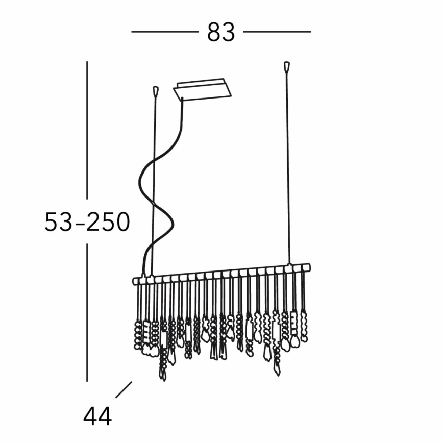 Kolarz 104.85.5 - Kristalni luster na užetu STRETTA 5xG9/40W/230V sjajni krom