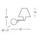 Kolarz 264.61.7 - Zidna svjetiljka HILTON 1xE14/40W/230V