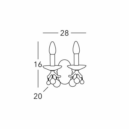 Kolarz 3234.62.3.KoT - Kristalna zidna svjetiljka CARMEN 2xE14/60W/230V 24K zlato
