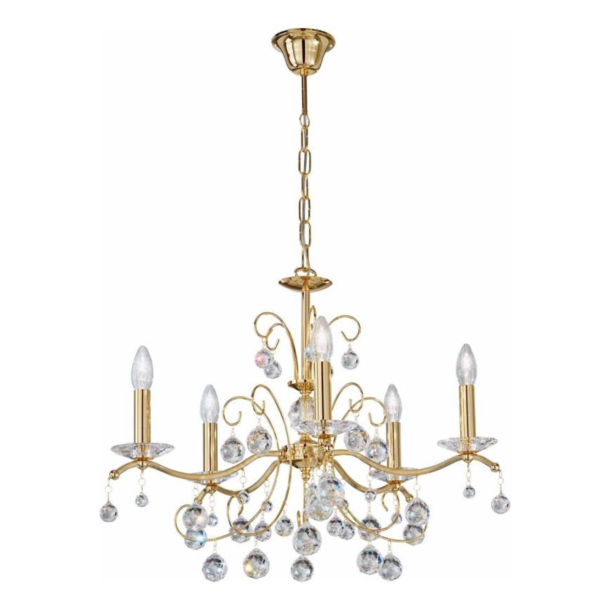 Kolarz 3234.85.3.KoT - Kristalni luster na lancu CARMEN 5xE14/60W/230V 24K zlatna