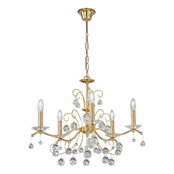 Kolarz 3234.85.3.KoT - Kristalni luster na lancu CARMEN 5xE14/60W/230V 24K zlato