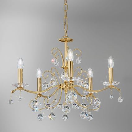 Kolarz 3234.85.3.KoT - Kristalni luster na lancu CARMEN 5xE14/60W/230V 24K zlato