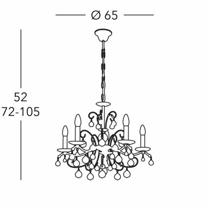 Kolarz 3234.85.3.KoT - Kristalni luster na lancu CARMEN 5xE14/60W/230V 24K zlato