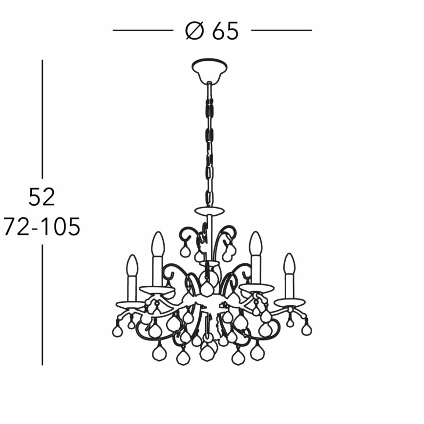 Kolarz 3234.85.3.KoT - Kristalni luster na lancu CARMEN 5xE14/60W/230V 24K zlato