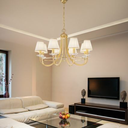 Kolarz 330.88.8C - Kristalni luster na lancu IMPERIAL 8xE14/60W/230V zlatna