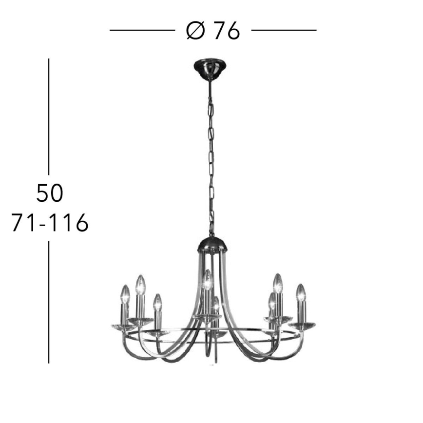 Kolarz 330.88.8C - Kristalni luster na lancu IMPERIAL 8xE14/60W/230V zlatna