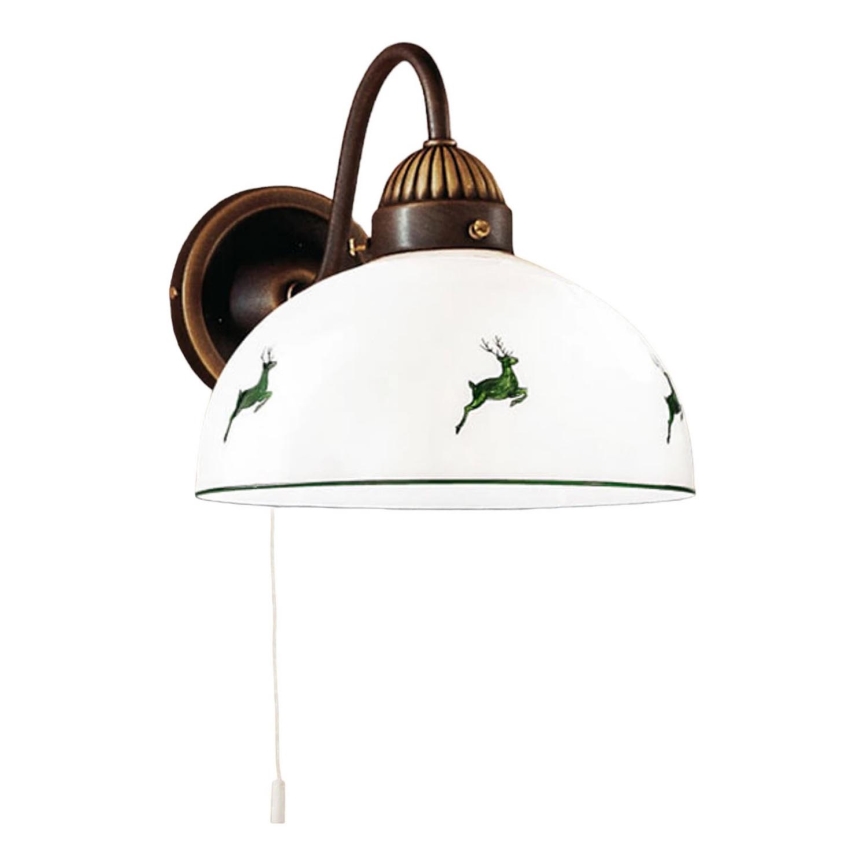 Kolarz 731.61.100 - Zidna lampa NONNA 1xE27/75W/230V smeđa/jeleni zelena