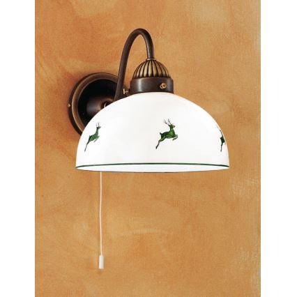 Kolarz 731.61.100 - Zidna lampa NONNA 1xE27/75W/230V smeđa/jeleni zelena
