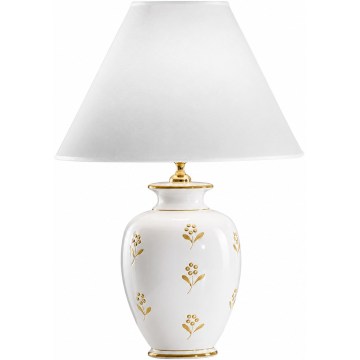 kolarz 731.70W.160 - Stolna lampa NONNA, 1xE27/100W/230V, cvjetni uzorak, bijela/zlatna