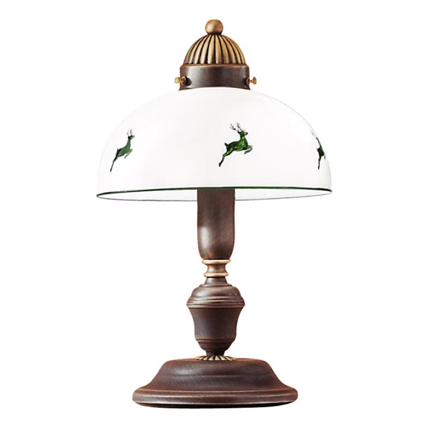 Kolarz 731.73.100 - Stolna lampa NONNA 1xE27/75W/230V smeđa/jeleni zelena