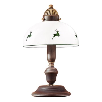 Kolarz 731.73.100 - Stolna lampa NONNA 1xE27/75W/230V smeđa/jelenje zelena