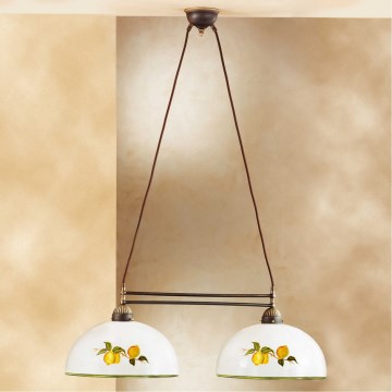 Kolarz 731.82.129 - Luster na sajli NONNA 2xE27/75W/230V limuni