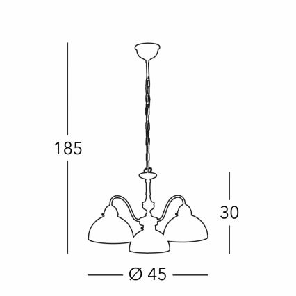 Kolarz 731.83.133 - Luster na lancu NONNA 3xE27/75W/230V jelen siva