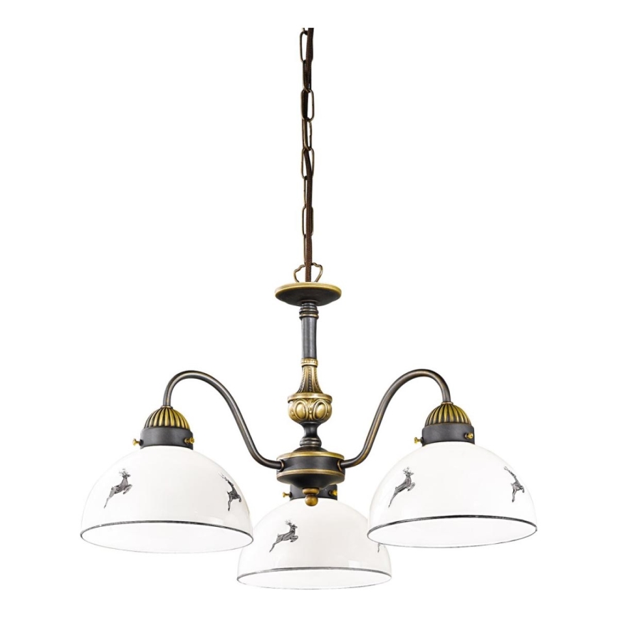 Kolarz 731.83.133 - Luster na lancu NONNA 3xE27/75W/230V jeleni siva