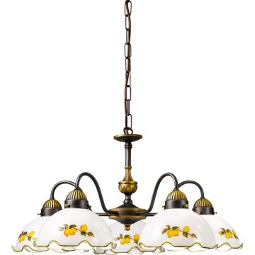 Kolarz 731.85.116 - Luster na lancu NONNA 5xE27/75W/230V, s motivom limuna