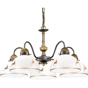 Kolarz 731.85.150 - Luster na lancu NONNA 5xE27/75W/230V s motivom jelena, ružičasto zlato