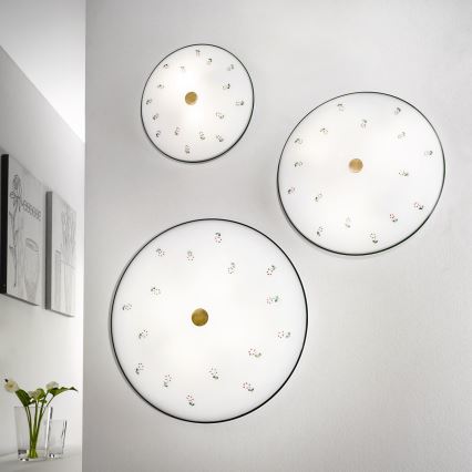 Kolarz 731.U12.4.70 - Stropna svjetiljka NONNA 2xE14/60W/230V Ø 32 cm zelena/mesing